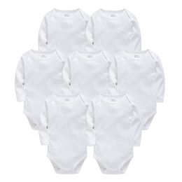 Baby Bodysuits Cotton Newborn Blank Long Sleeve 0-24 Months Boy White Body Bebes Blanco Roupa Menina Baby Girl Clothing Solid 210315