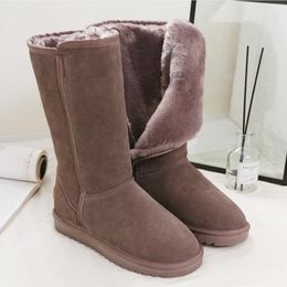 Boots Long Snow Women 2021 Winter Warm Zipper Plus Velvet Thick Women's High Bottom Cotton Shoes