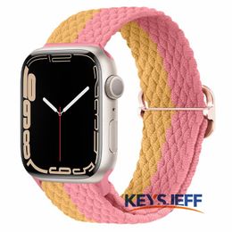 Compatible with Apple Watch Bands Elastic Solo Loop Sport Bands for iWatch Series 7 6 5 4 3 SE Adjustable Stretchy Woven Wristband