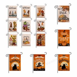 Camping Welcome to autumn Hallowmas Garden flag courtyard Flags fall yard Banner linen material 45*30CM T10I78