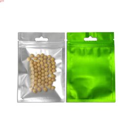 200pcs Retail Matte Clear Green Coloured Zip Lock Plastic Bag Self Seal Aluminium Foil Grocery Storage Package Bagshigh quatity