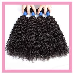 Indian Virgin Human Hair Extensions Four Bundles Kinky Curly 4 Pieces/lot Double Wefts Natural Colour 10-30inch