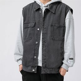 Denim Vest Men's Jacket Cotton Clothing Spring Summer Fashion Waistcoat Male Casual Jeans Vintage Korean Coats Tops 210923