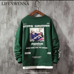 LIFENWENNA Funny Print Sweatshirt Men Women Digital Printing Casual Hoodies Hipster Cotton Hip Hop Sweatshirts Outerwear 4XL 5XL 210528