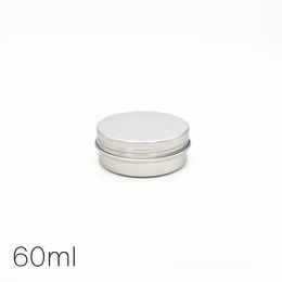 60g 60ml Empty Aluminum Jar Tin Silver Color Metal Cosmetic Container Nail Art Makeup Lip Gloss Liquid Cream Pot Screw Thread Tin Jar