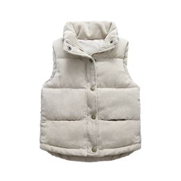 Autumn Girls Warm Vest Winter Boys Thicken Children Outerwear s Teenage Kids Cotton Jackets Waistcoat 3-10Y 211011