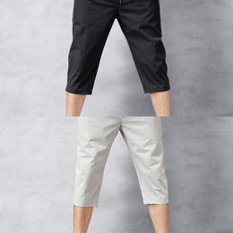 Summer Men's Shorts Breeches 2020 Thin Nylon 3/4 Length Trousers Male Bermuda Board Quick Drying Beach Black Men's Long Shorts C0222