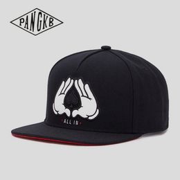 PANGKB Brand ALL IN CAP Brooklyn black cotton hip hop snapback hat for men women adult outdoor casual sun baseball cap bone 210311