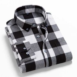 Spring Autumn Plaid Shirt Men Cotton Male Casual Long Sleeve Shirt High Quality Man Clothes 210628