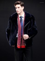 Men's Leather & Faux 2021 Mens Coat Imported Velvet Short Jacket Winter Warm Blue