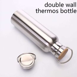 stainless steel thermos bottle double wall water for travel camping hiking cycling 210615