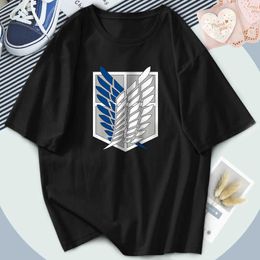 Women Attack On Titan Anime T Shirts Short Sleeve O-Neck 2021 Tshirts Outdoor Punk Style Tees Funny Clothing Tops Female Clothes X0628