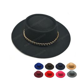 Winter Autumn Imitation Woollen Women Men Ladies Fedoras Top Hat Big side Jazz Caps European American Round Caps Bowler Hats