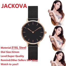 316L stainless steel mesh women watches silver rose gold Analogue quartz movement iced out watch 32mm high quality dress lady crime premium elegant clock wristwatch