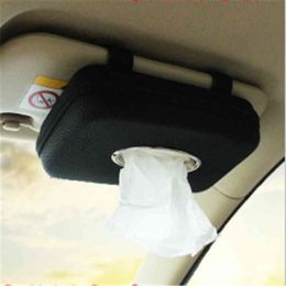 Fashion Visor Type PU Leather Napkin Multifunction Tissue Holder Car Seat Box