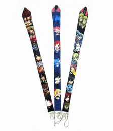 New small Wholesale 10pcs Popular Cartoon Fairy Tail Japan Anime Badge Mobile phone Lanyard Badge Key Chains Pendant Party Gift Favours #0038