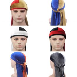 Unisex Velvet Headband Men AND Women Turban Bandanas Hijab Pirate Hat Chemo Cap 