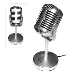 K19 Streaming Podcast PC Microphones Retro Condenser Microphone Professionnel Studio Conference Microphone with 3.5mm Audio Cable