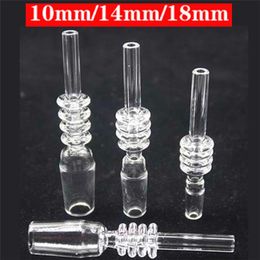 10mm 14mm 18mm Quartz Collector Tips Thick Straw Drop Quartz Tester Straw Tube Tip for Mini Colflector Kits or Smoking