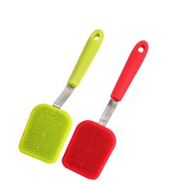 Multifunction Silicone Cleaning Brushes Kitchen Cleaner Scrubber Brush Kitchen Cleaners for Dishes & Pan in Green and Red