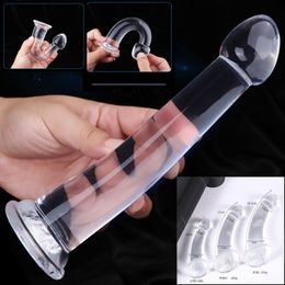 Massage Transparent Butt Plug Soft Anal Plug with Strong Suction Cup G-spot Vaginal Massager Prostate Stimulator Erotic Adult Products