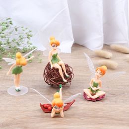 2/4pcs Flower Pixie Fairy Miniature Figurine Dollhouse Garden DIY Ornament Decoration Crafts Figurines Micro Landscape C0220