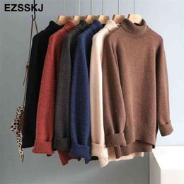 casual thick big Autumn Winter high-neck oversize Sweater Pullover Women warm chic female loose cashmere Basic wool Sweaters 210922