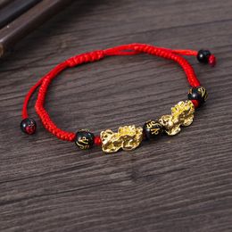Charm Bracelets Red Rope Double PI Xiu Bonded Meaning Connected Bracelet Hand Braided Benming Year
