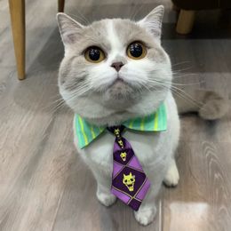 JoJo's Bizarre Adventure JOJO Kira Yoshikage Cosplay Cat Bowtie Bibs Mini Dog Cat Tie Necktie Pet Supplies Necklace Props