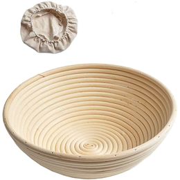 Rattan Bread Proofing Basket Fermentation Baking Bowl with Linen Liner Cloth for Professional Home Bakers KDJK2202