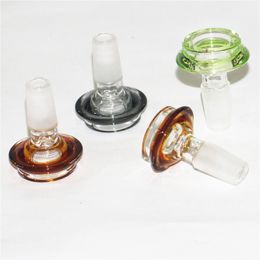 14mm bowl glass bong male hookahs Colours wholesale smoking tobacco bowls with snowflake Philtre double layers slide bowl