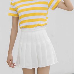 Aelegantmis Sweet Lolita High Waist Pleated Skirt Women Girls Harajuku Mini s Lady Slim Short School Uniform Korean 210607