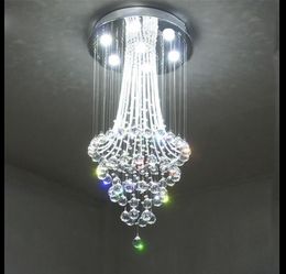 round design modern crystal chandelier LED light AC110 220V luxury ceiling home lighting