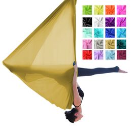 PRIOR FITNESS 5M Yoga Hammock fabric Top Quality Nylon Tricot Yoga belt swing Anti Gravity Aerial Yoga Hammock Silks Q0219