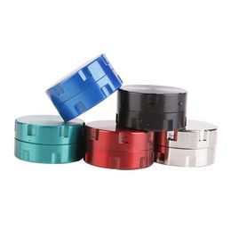 Newest Metal Muller Herb Grinder Smoke Crusher Tobacco Cigarette Abrader 5 Colours 2 layers 30mm Diameter Tools