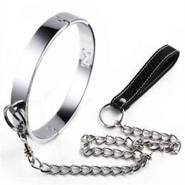 Nxy Sm Bondage Slave Collar Sex Restraint Role Play Metal for Women Bandage Games Drop Shipping 1223