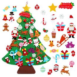 DIY Felt Christmas Tree Merry Christmas Decor For Home Christmas Tree Ornament Santa Claus Kids Xmas Tree Navidad New Year 201017