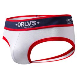 Mens Thongs ORLVS Solid Colour mens low rise Cotton Breathable Sexy underwear gay fashion thongs for men OR146 wholesaler sexy underwear