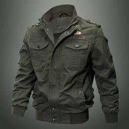 Autumn And Winter Mens Multi Pocket Military Jacket Pure Cotton Casual Work Jacket Large Loose Cotton Jacket Special Forces Men xxl 5xl