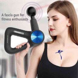 Massage Gun Electric Smart Hit Fascia Gun Pain Deep Tissue Therapy for Body Massager Exercising Relaxation Shaping Slimming H1224