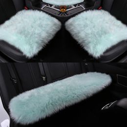 Car Seat Covers 3 Piece Winter Cover Soft Long Warm Auto Front Cushion For Men Women Interior Styling Accessories