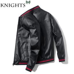 Men Faux Leather Jacket Motorcycle Spring and Autumn Thin Men's Jackets Baseball Collar Black Outwear Male Pu Leather Coats Men 211119