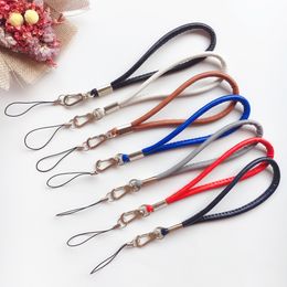 Mobile phone case lanyard high quality PU leather chain key chain pendant