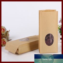 10*22+6 20pcs kraft paper Organ bags with window for gifts sweets and candy food tea jewelry retail package paper