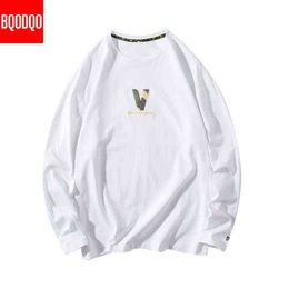 Print Long Sleeve TShirt Men Cotton White Oversized T shirt Streetwear Fitness T Shirts Male AUTUMN Hip Hop Casual Tops&Tees 5XL H1218