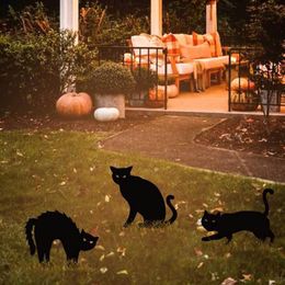 Halloween Props Black Cat Silhouette HalloweenYard Sign Stitching Pumpkin Tombstone Lawn Pile Halloween Horror Party Supplies DHL