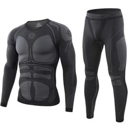 Seamless tight tactical thermal underwear men Outdoor sports function breathable training cycling thermo underwear long johns 211108