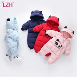 LZH Newborn Baby Boy Clothes 2021 Autumn Winter Down Cotton Overall For Children Baby Rompers Baby Girl Jumpsuit Infant Clothing 210312