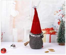 Christmas Decorations Sweeping Santa Claus Faceless Doll Christmas Gnomes Felt Cloth Xmas Gifts 20*36cm LLD11693