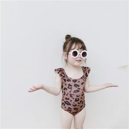 Toddler Girls Leopard Print Swimming wear Baby Fashion Swimsuit Swiming Suit Hawaii Beach Clothes For Children 210619